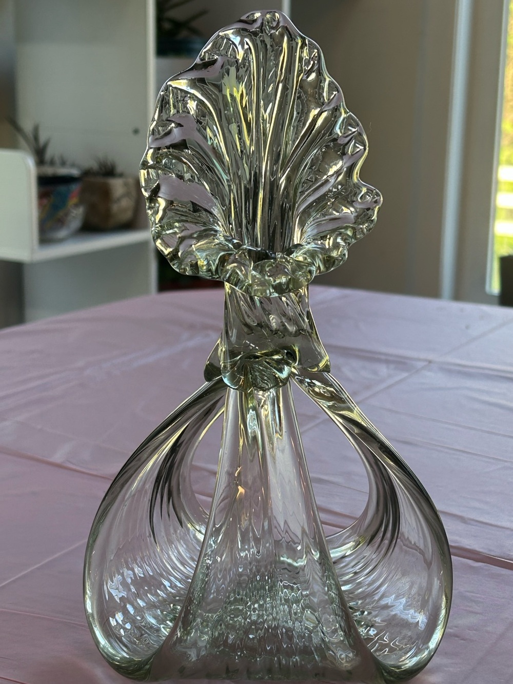 Vintage Hand-Blown Calla Lily Art Glass